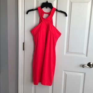 Fabletics halter style short dress -pink